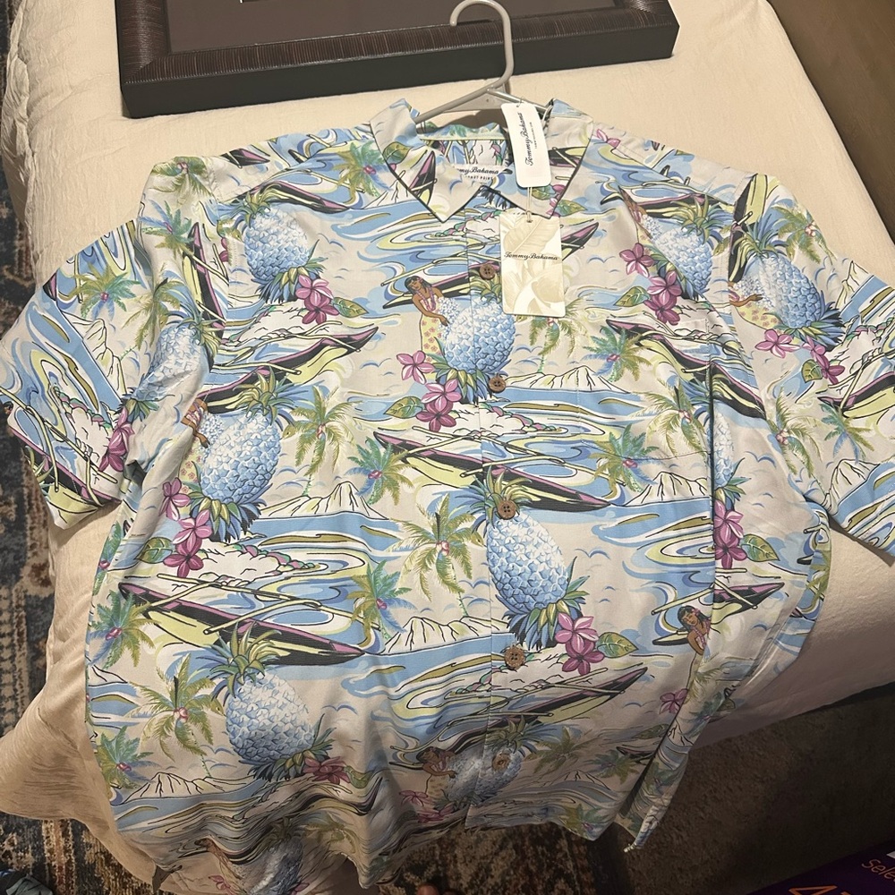 Tommy Bahama Tropical Blue Floral Men's Shirt new